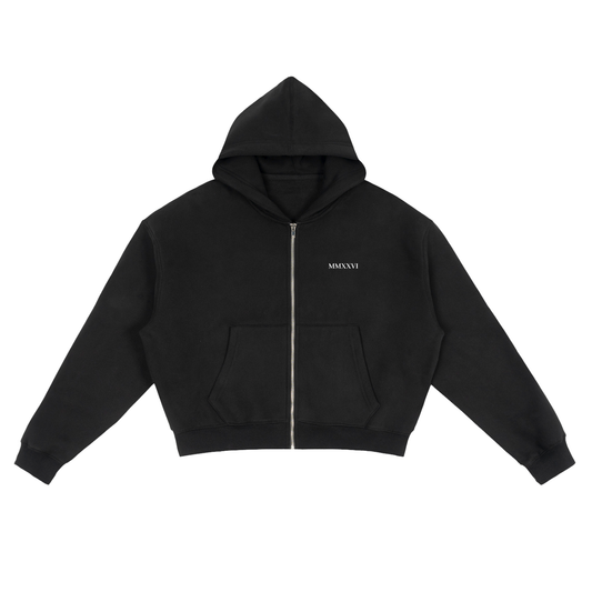 Signature Zip-Up Boxy Hoodie